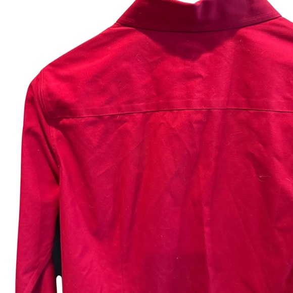 Talbots Womens Red Button Down Shirt 6P Long Sleeve Cotton Career Office Classic - Picture 7 of 12